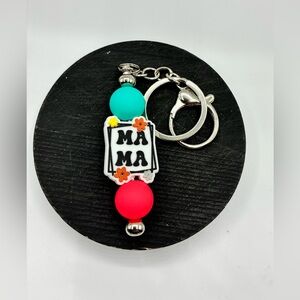 Mama Keychain with Colorful Beads